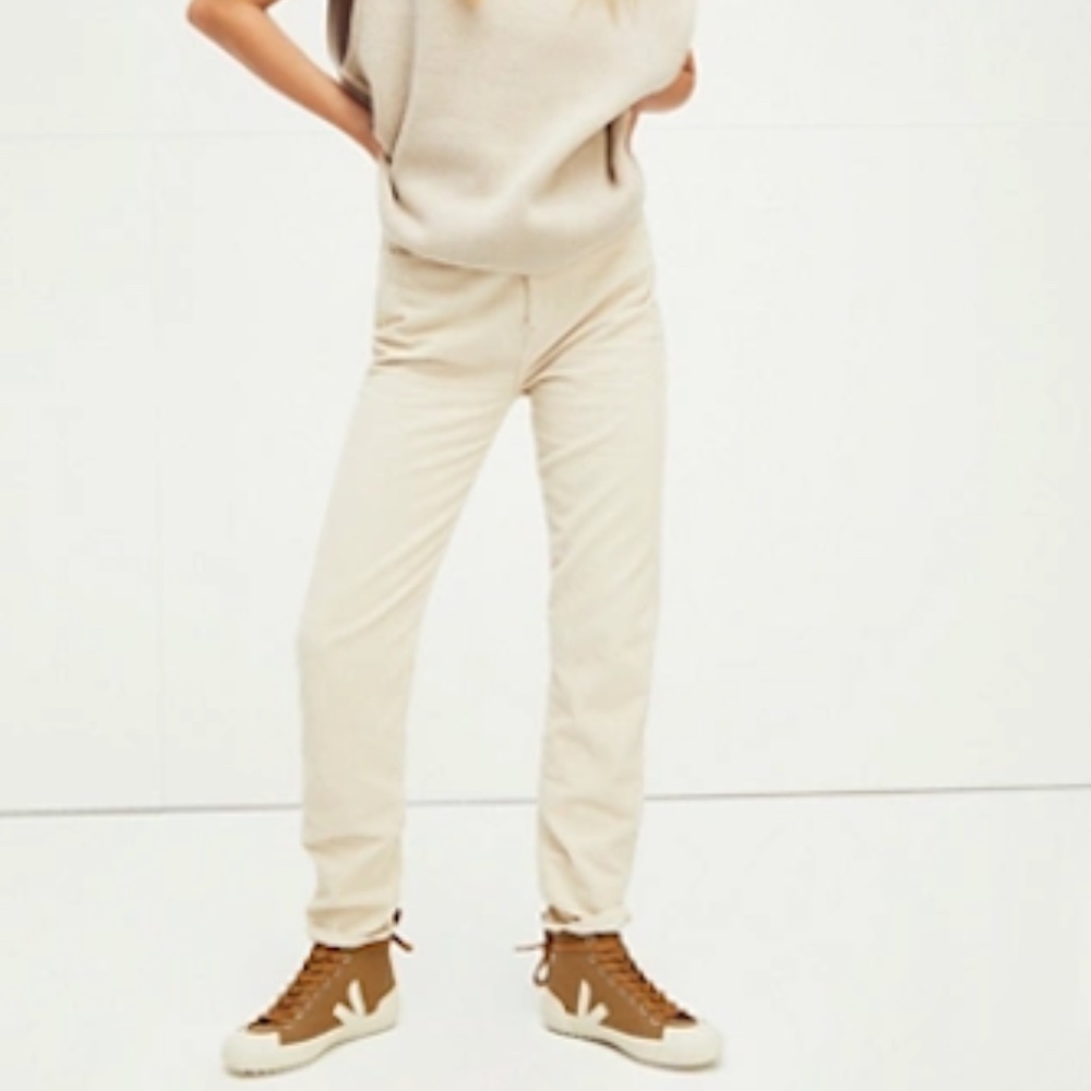 We The Free People Corduroy Pants Calypso Cord Mom Jeans 31 Khaki Tan High Rise